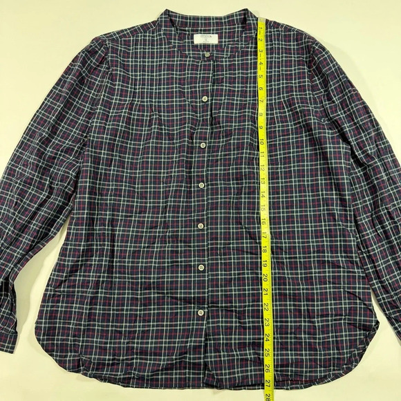 Untuckit Tara Plaid Shirt Long Sleeve Button Front Blue - Picture 7 of 8